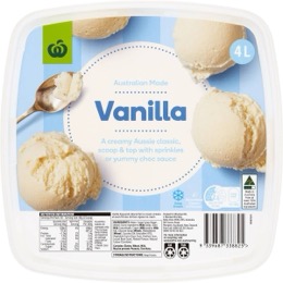 Woolworths Essentials Reduced Fat Ice Cream Vanilla 4L