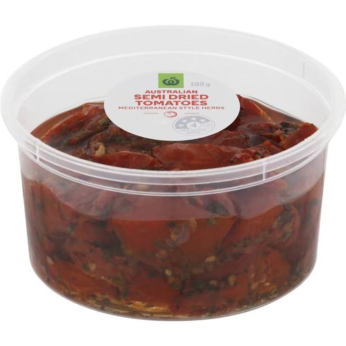 Woolworths Australian Semi Dried Tomatoes Mediterranean Style Herbs 300g