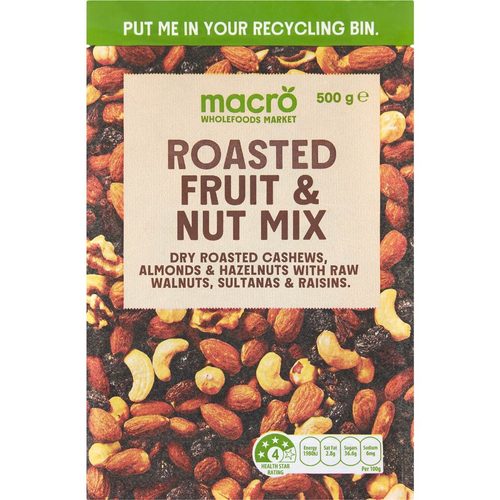 Macro Fruit & Nut Roasted Mix 500g