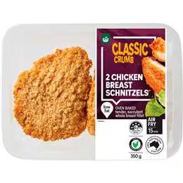 Woolworths Oven Baked Chicken Breast Schnitzels 350g