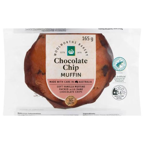 Woolworths Chocolate Chip Muffin 165g
