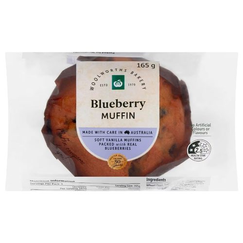 Woolworths Blueberry Muffin 165g