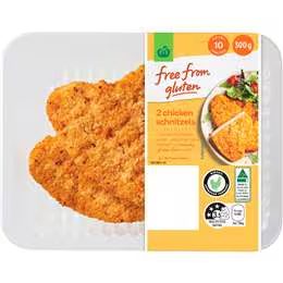 Woolworths 2 Gluten Free Chicken Schnitzels 300g