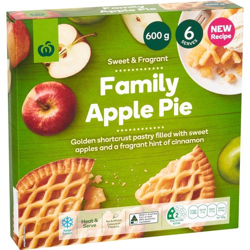 Woolworths Family Apple Pie 600g