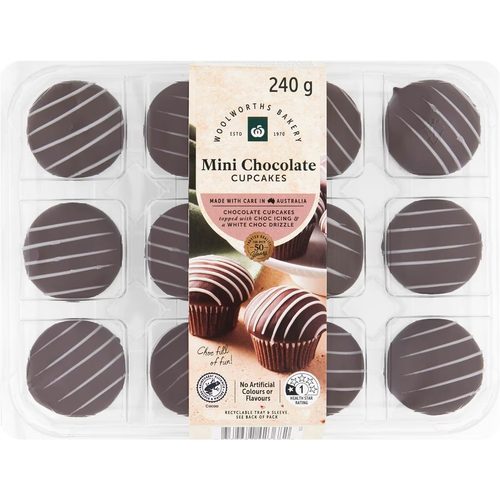 Woolworths Mini Iced Mudcake Cupcakes 12 pack
