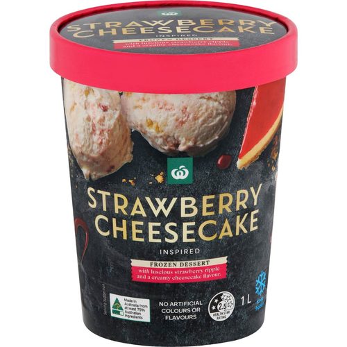 Woolworths Strawberry Cheesecake Frozen Dessert 1L