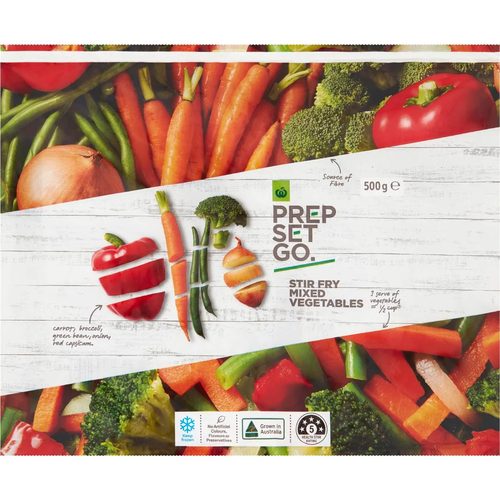 Woolworths Prep Set Go Frozen Stir Fry Mixed Vegetables 500g