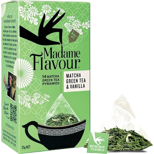 Madame Flavour Matcha Green Tea & Vanilla Tea Bags 14 pack