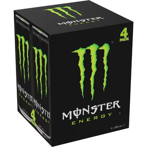 Monster Energy Green Cans 500mL x 4 pack
