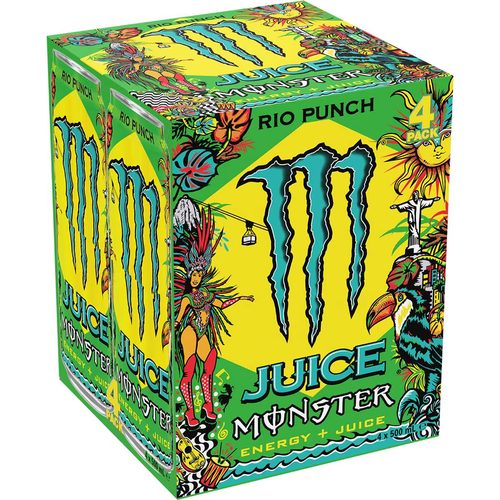 Monster Energy Drink Rio Punch Cans 500mL x 4 pack