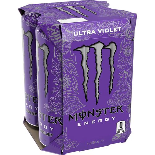 Monster Energy Ultra Violet Cans 500mL x 4 pack