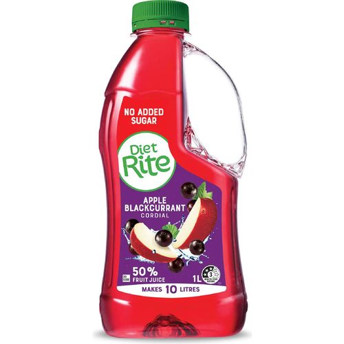 Diet Rite Apple Blackcurrant Cordial 1L