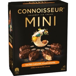 Connoisseur Minis Salted Caramel & Macadamia 6 pack