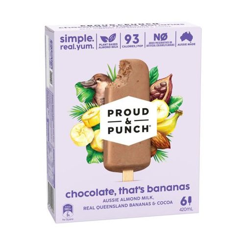 Proud & Punch Choc Banana Smoothie Pops 6 pack