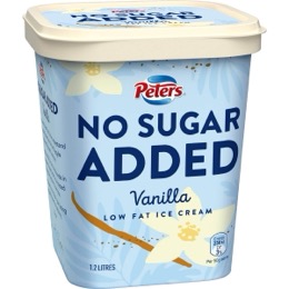 Peters No Sugar Added Vanilla Tub 1.2L