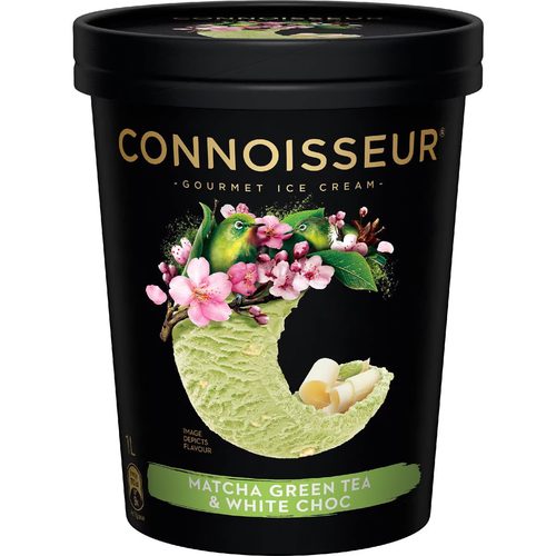 Connoisseur Matcha Green Tea With White Choc Ice Cream Tub 1L