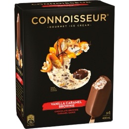 Connoisseur Vanilla Caramel Brownie Ice Cream 4 pack