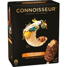 Connoisseur Salted Caramel & Macadamia Ice Cream 4 pack