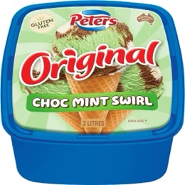 Peters Original Ice Cream Choc Mint Swirl 2L