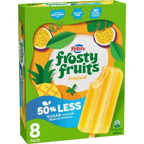 Peters Frosty Fruits Tropical 50% Less Sugar 8 pack