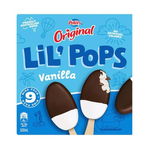 Peters Lil' Pops Frozen Dessert Vanilla 9 pack