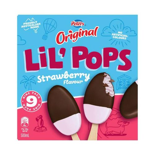 Peters Lil' Pops Frozen Dessert Strawberry 9 pack