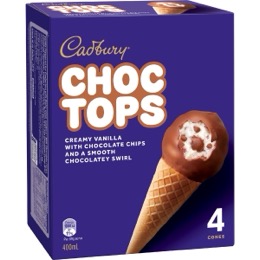 Cadbury Choc Tops Ice Cream Cones 400mL