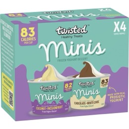 Twisted Healthy Treats Coconut Passionfruit White Choc Minis Frozen Yoghurt 120mL x 4 pack