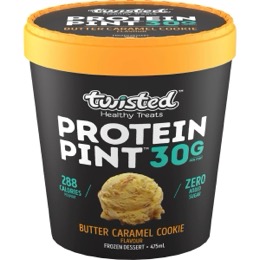 Twisted Healthy Treats Butter Caramel Cookie Protein Pint Frozen Dessert 475mL