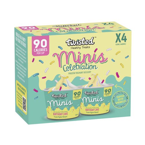 Twisted Healthy Treats Minis Frozen Yoghurt Celebration 4 Pack