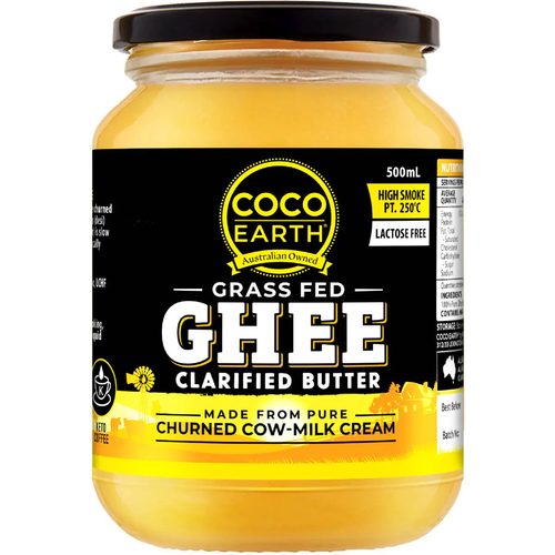 Coco Earth Ghee Clarified Butter Grass Fed 500mL