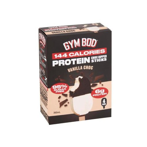 GYM BOD Vanilla Protein Choc Dipped Sticks 4 Pack