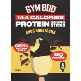 GYMBOD Protein Dessert Sticks Choc Honeycomb 4 pack 360mL