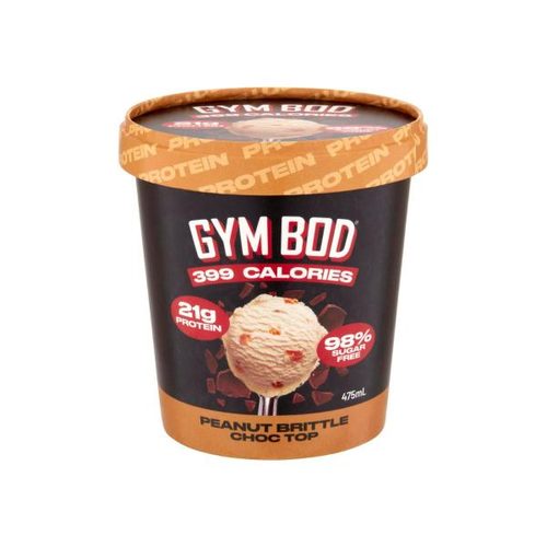Gym Bod Peanut Brittle Choc Top Protein Ice Cream