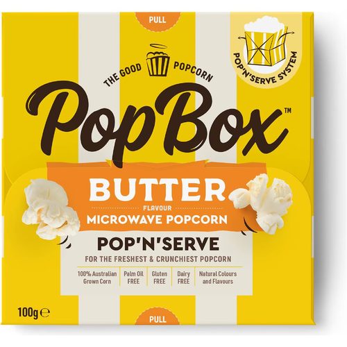 Pop Box Butter Flavour Microwave Popcorn 100g