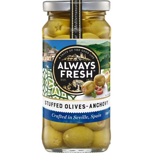 Always Fresh Olives Anchovy Stuffed 235g
