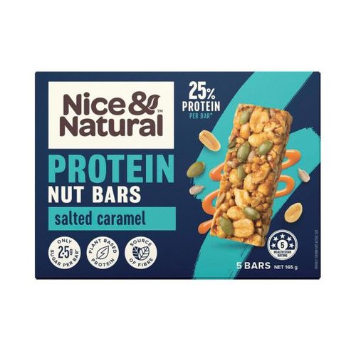 Nice & Natural Protein Nut Bars Salted Caramel With Superseeds 5 Pack