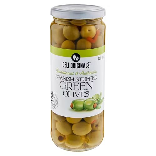DELI ORIGINALS Spanish Stuffed Green Olives 450g