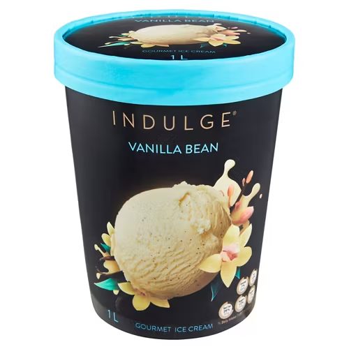 INDULGE Vanilla Bean Gourmet Ice Cream 1L