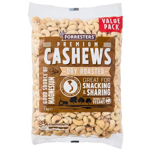 FORRESTERS Dry Roasted Cashews 1kg