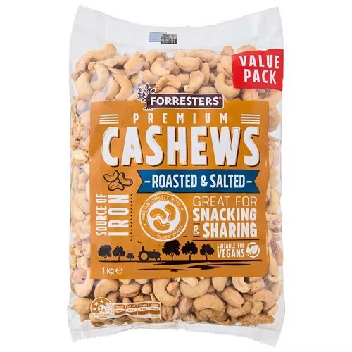 FORRESTERS Cashews Roasted & Salted 1kg