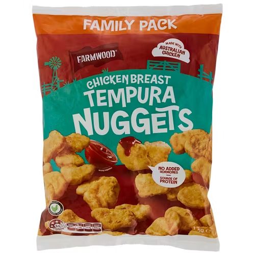 FARMWOOD Chicken Breast Tempura Nuggets 1kg
