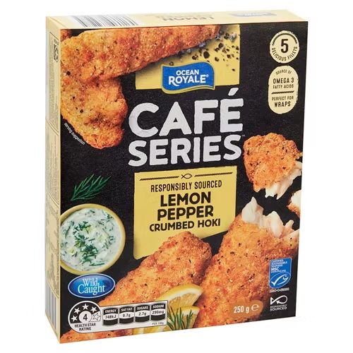 CAFE SERIES Lemon Pepper Crumbed Hoki 250g