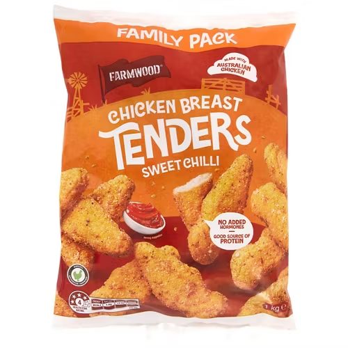 FARMWOOD Chicken Breast Tenders Sweet Chilli 1kg