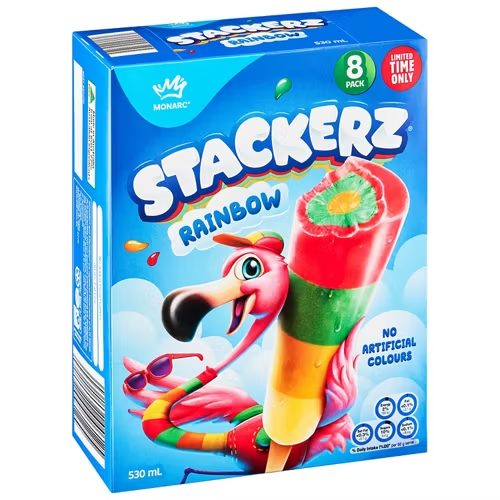 MONARC Stackerz Rainbow 8 Pack 530ml