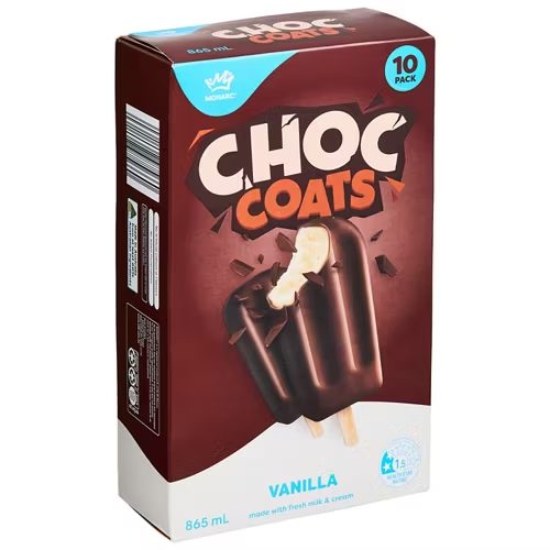 MONARC Choc Coats 10 Pack 865ml