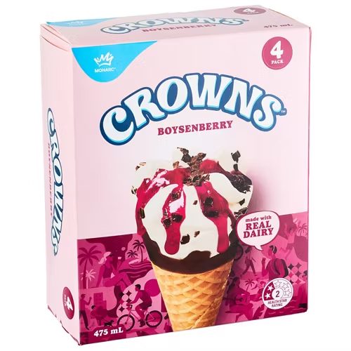 MONARC CROWNS Boysenberry Cones 4 Pack 475ml