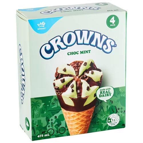 MONARC CROWNS Choc Mint Cones 4 Pack 475ml