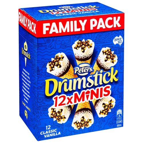 PETERS Drumstick Minis Classic Vanilla 12pk 980ml