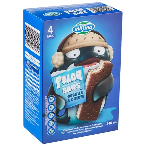 MILFINA Polar Bars Cookies & Cream 4 Pack 440mL
